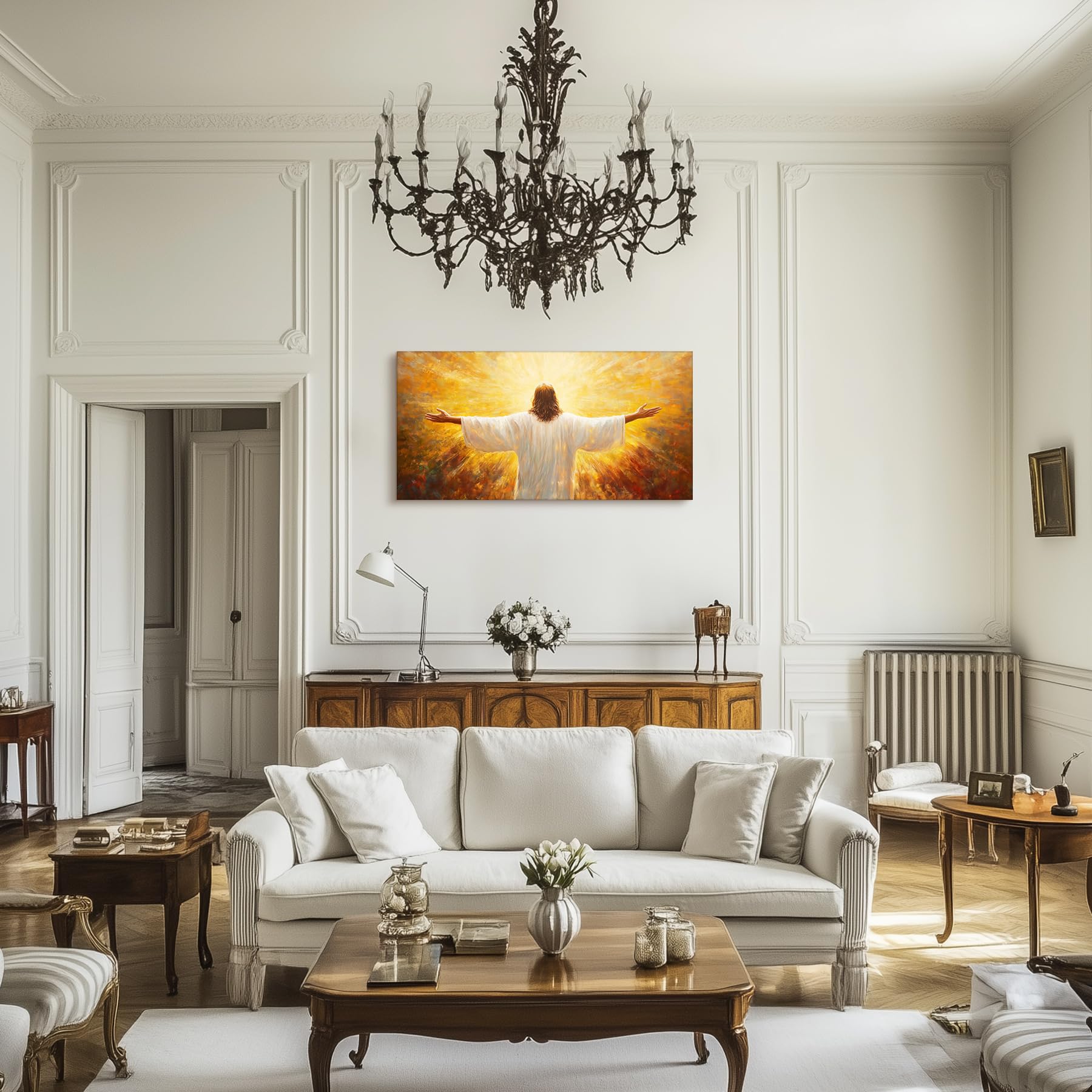 hyidecorart Cristiano de Jesús Cuadros Moderno Decoracion Salon 59x119 cm | Motivos Refinados, Impresión HD, Fácil de Colgar, Grandes Formatos, Decoración de Habitación Versátil, Arte Mural, Regalo