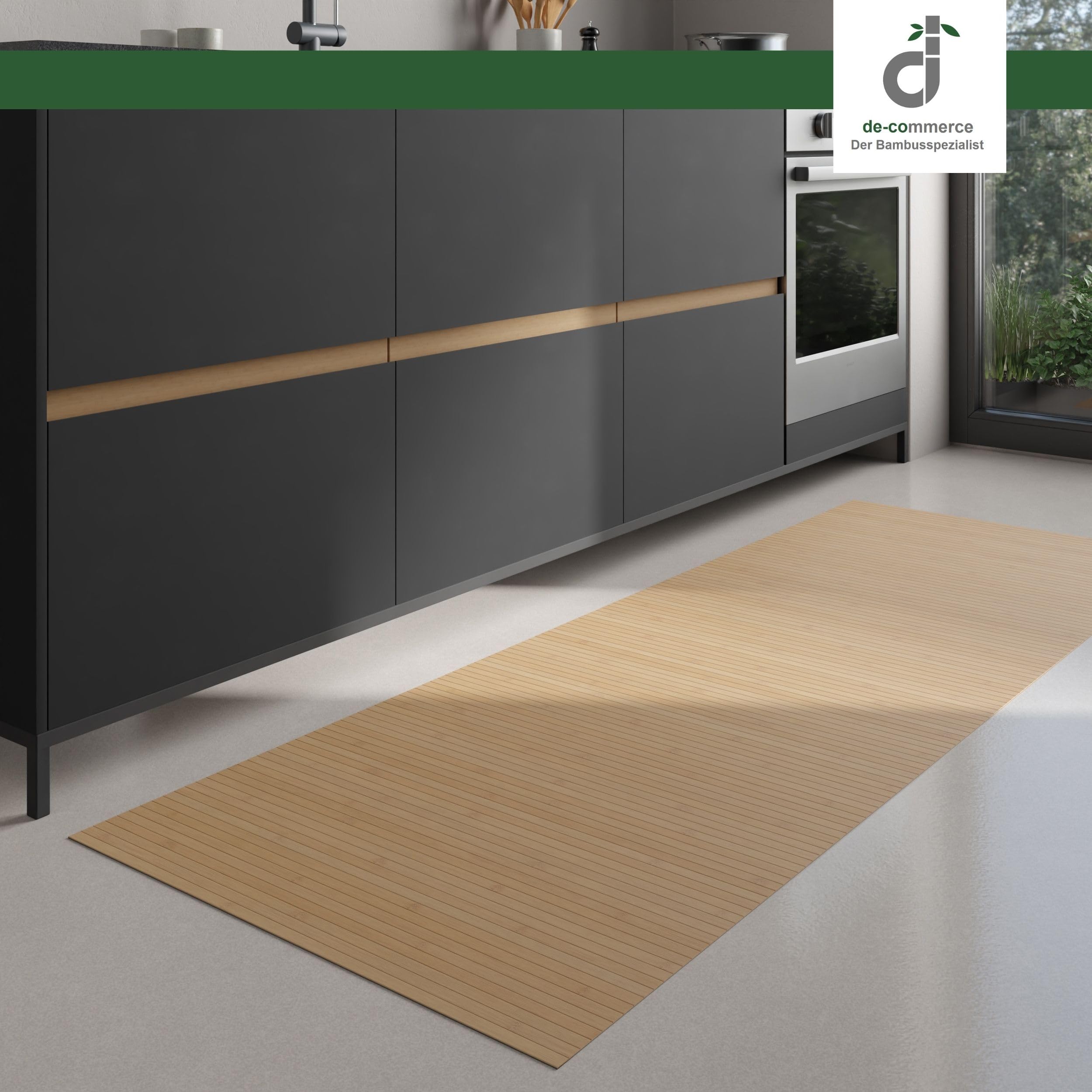 Bambus Küchenläufer Flow Pure 60 x 160 cm pflegeleicht rutschhemmend
