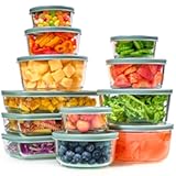 24pc Set Glass Food Storage Containers & Bowls with Airtight Lids - Leakproof BPA-Free Meal Prep Airtight Stackable Lunch Boxes&comma; Kitchen Pantry & Storage Organizers - Microwave Freezer Dishwasher Safe