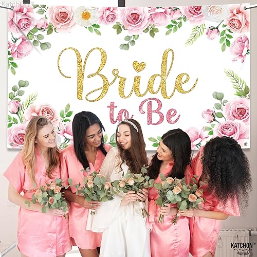 Miniatura 2 de KatchOn, Cartel de novia rosa  Xtragrande 72 x 44 pulgadas  Decoraciones florales de despedida de soltera  Cartel rosa de despedida de soltera