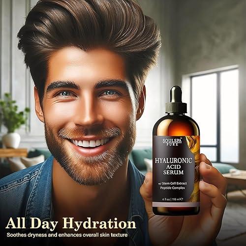 Miniatura 7 de SOULSPA PURE Suero de ácido hialurónico para cara con péptidos, suero facial de hidratación profunda, suero facial antienvejecimiento para mujeres,
