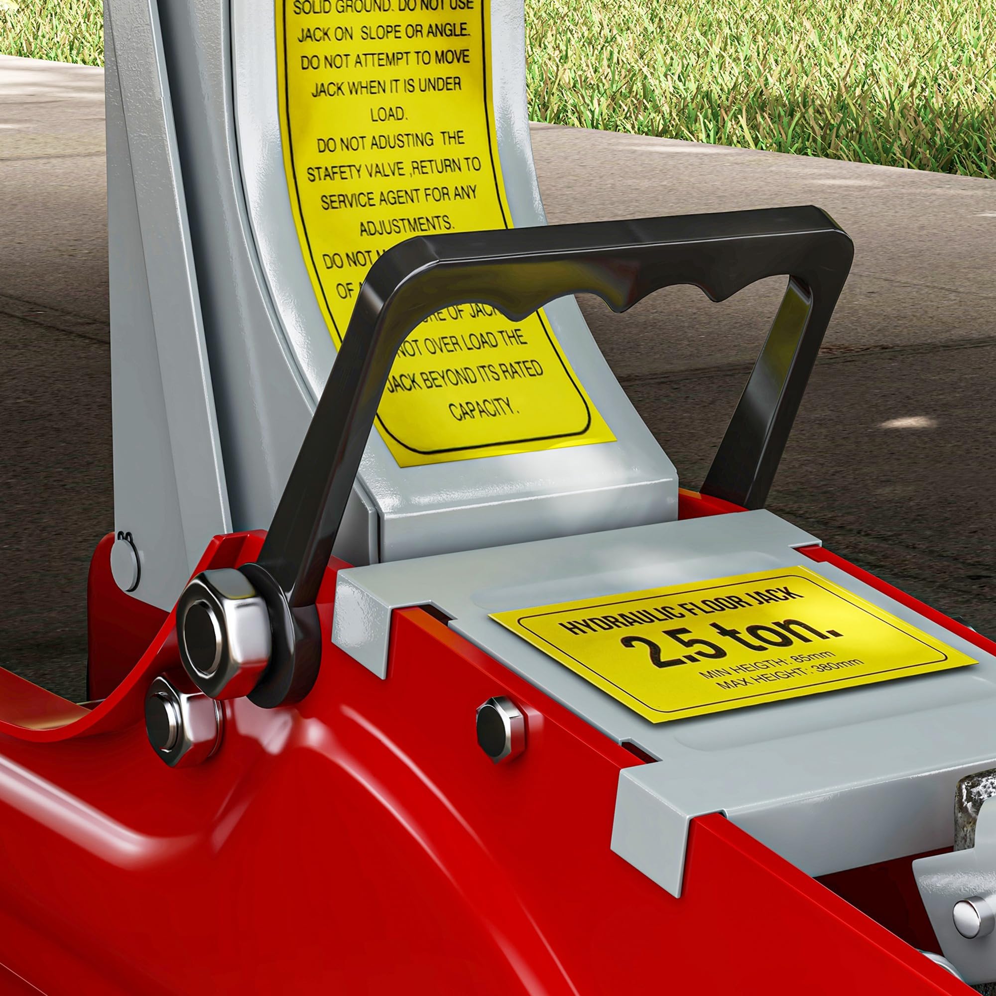 HOMCOM Hydraulic Low Profile Jack, Heavy Duty Steel Racing