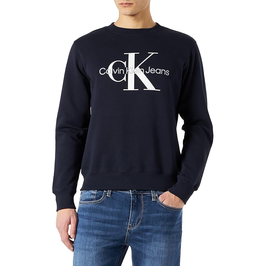 Immagine del prodotto Calvin Klein Jeans Felpa Uomo Core Monologo senza Cappuccio, Blu (Night Sky), M
