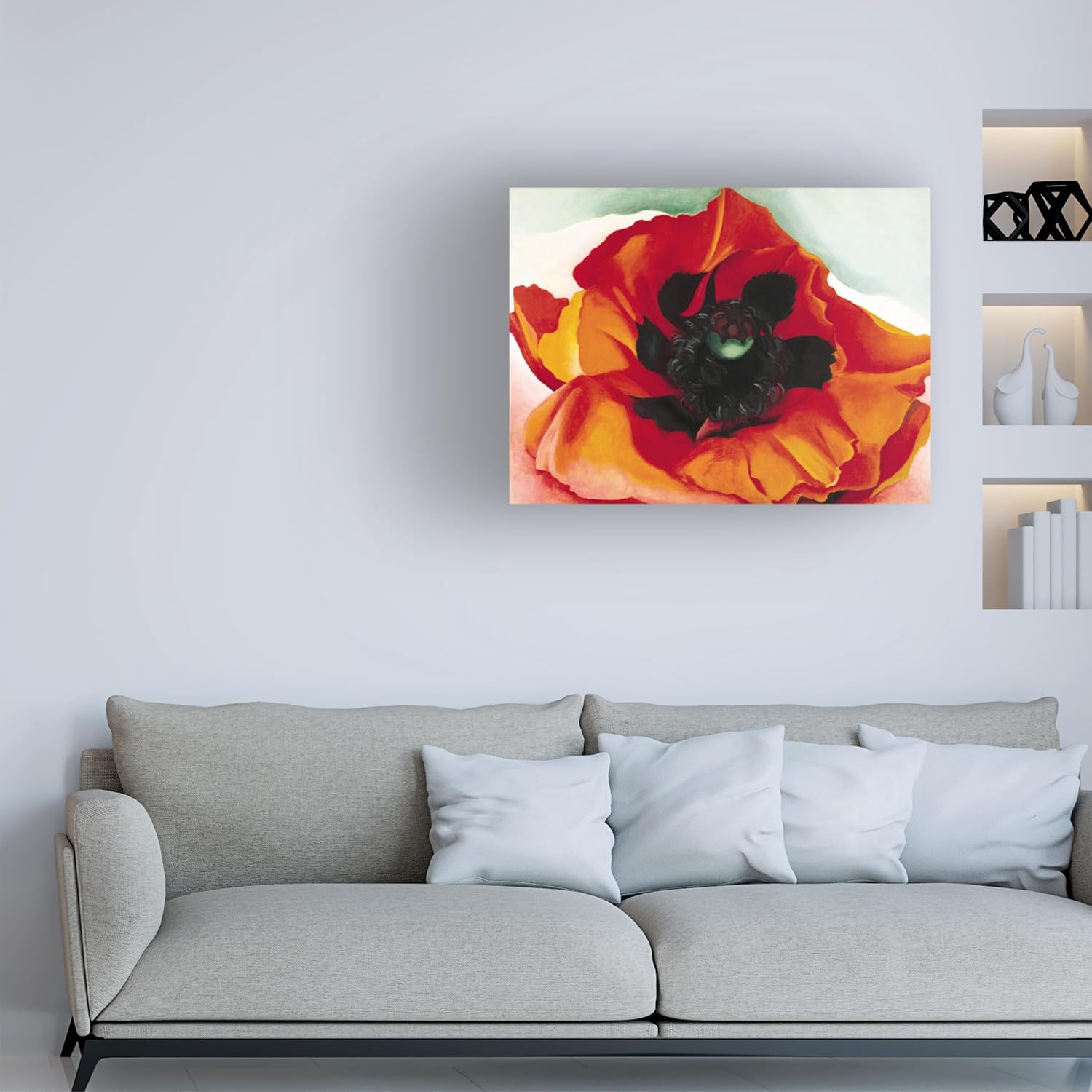 Wrapped Canvas Wall Art - Georgia O'Keefe 'Poppy' Wall Art for Living Room, Bedroom, or Office Décor - 24x32