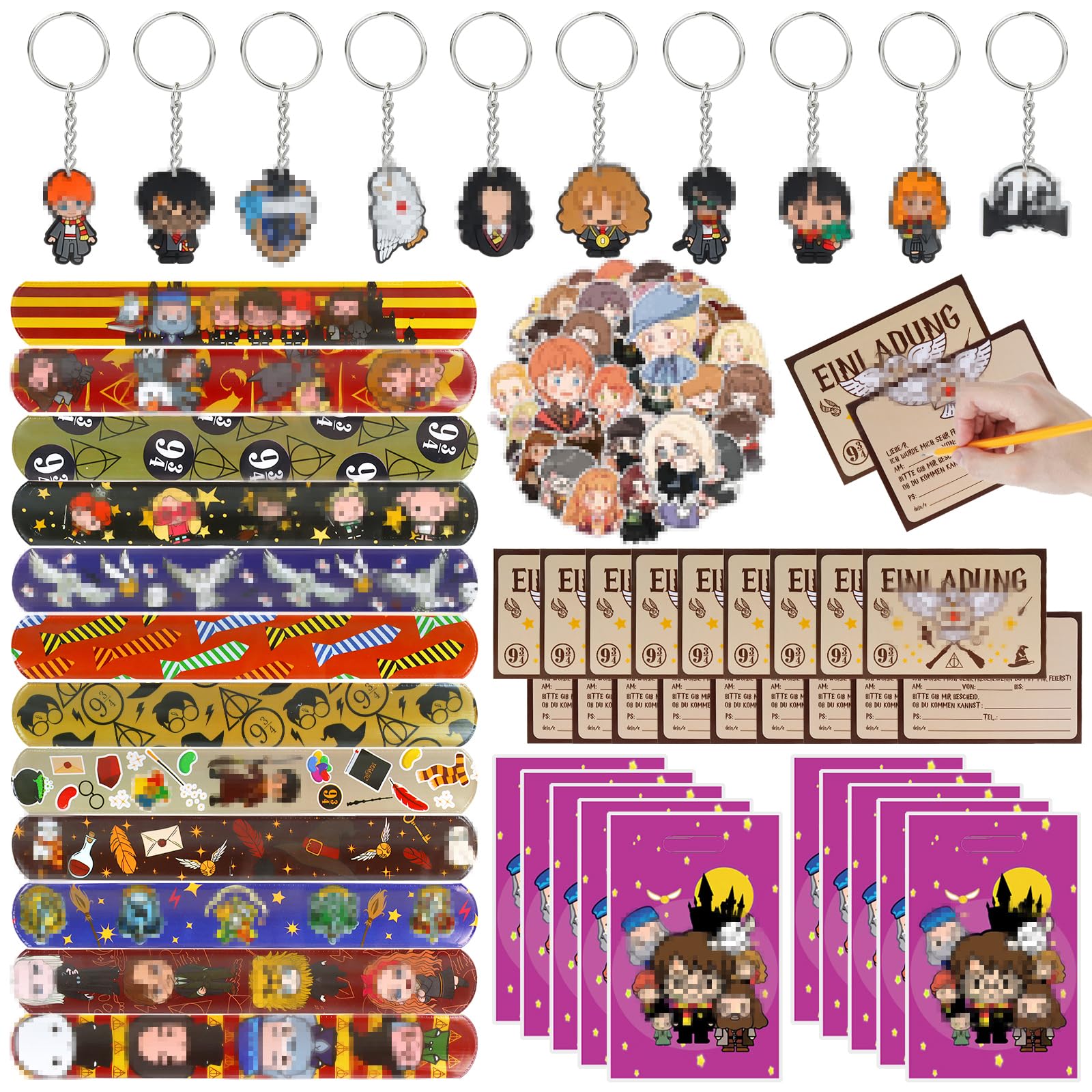 Kit Festa A Tema Wizard 94 Pezzi - Braccialetti, Sacchetti, Adesivi E Inviti Per Compleanni - Foto 3