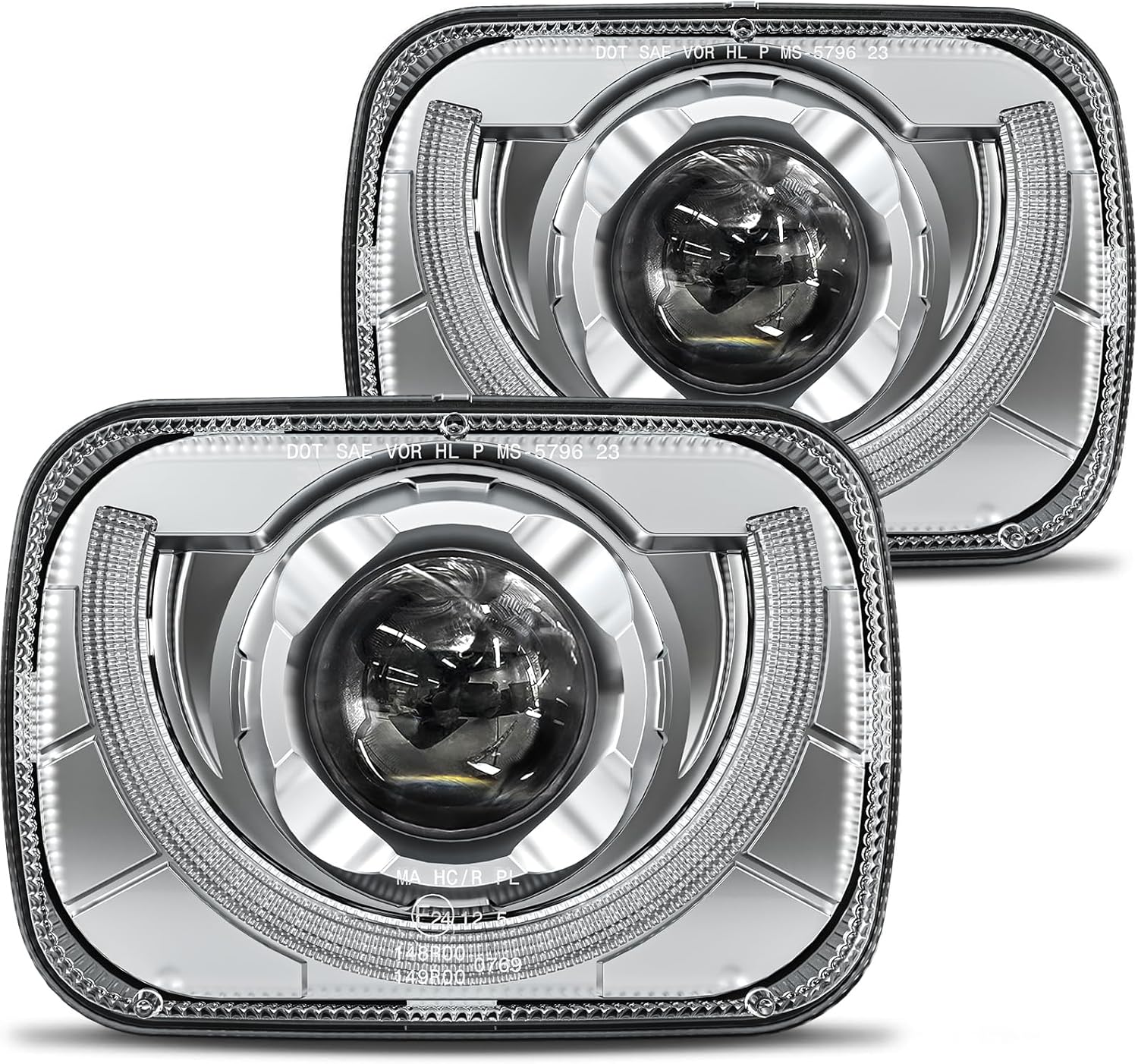 HWSTAR 2025 2000% Bright 5x7 7x6 H6054 Led Headlights Compatible w/Jeep Wrangler YJ Cherokee XJ [DOT][Anti-glare][DRL Turn Signal] Sealed Beam Ford Chevy Express GMC Savana Toyota Nissan D21 etc