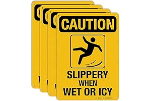Slippery When Wet or ICY Signs, 4-pack