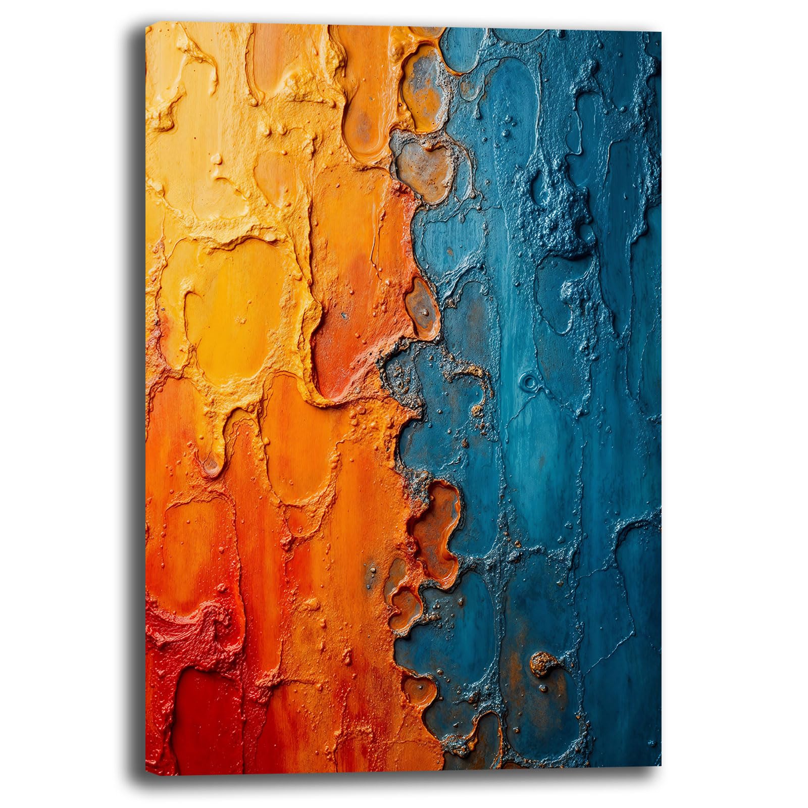 Printerland Quadro Soggiorno moderno Arancio Arancione Stampa su tela Canvas Astratto Camera da Letto (6, 70x100 cm, Canvas intelaiato)