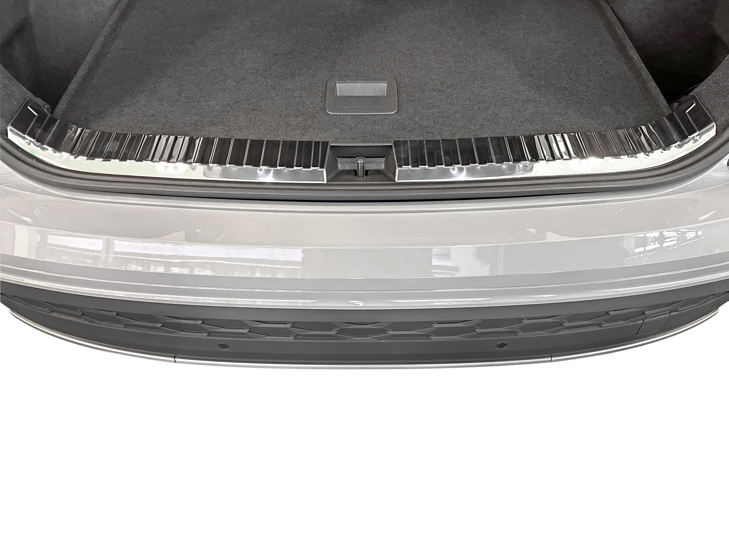 RECAMBO Protector de borde de carga de acero inoxidable interior cromado apto para Skoda Kodiaq II a partir de 2024 – Protección contra arañazos, contorno perfecto, acero inoxidable, base de cinta