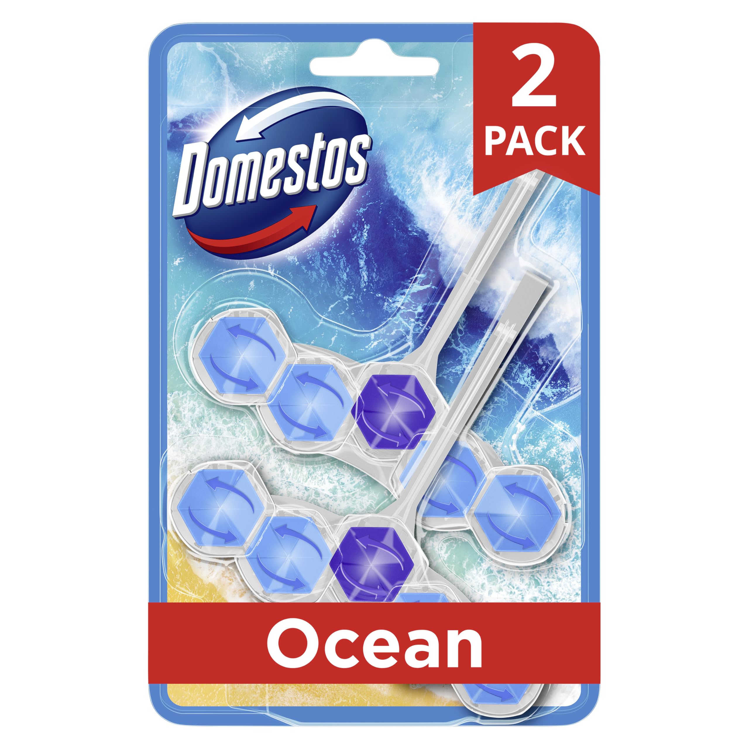 Domestos Power 5 Ocean Toilet Rim Blocks 2X 50 G