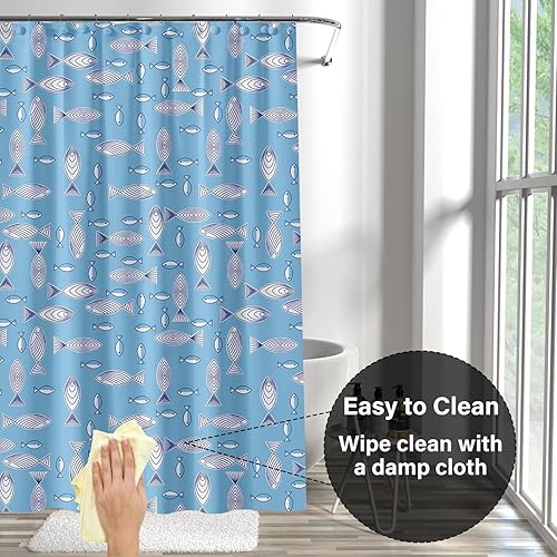 Vista 123 de Forro de plástico para ducha, forro de cortina de ducha de PEVA 4G de alta calidad con ojales inoxidables y 3 imanes pesados, cortinas de ducha