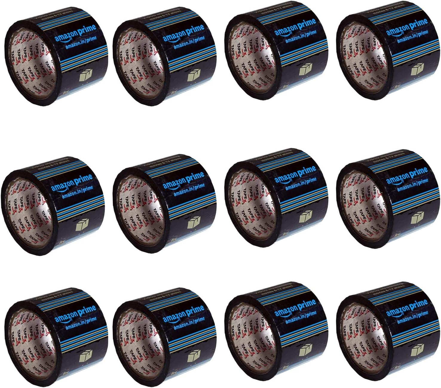 Imperic global Prime Printed Tape Roll For Packing Box Parcel Gift item | Packing tape Use For Home Office Shop Multipurpose Eassy To Use (3 Inch X 65 M) (Pack Of 12)