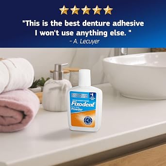 Fixodent Extra Hold Denture Adhesive Powder, Original Version, 2.7 Oz, Pack of 4
