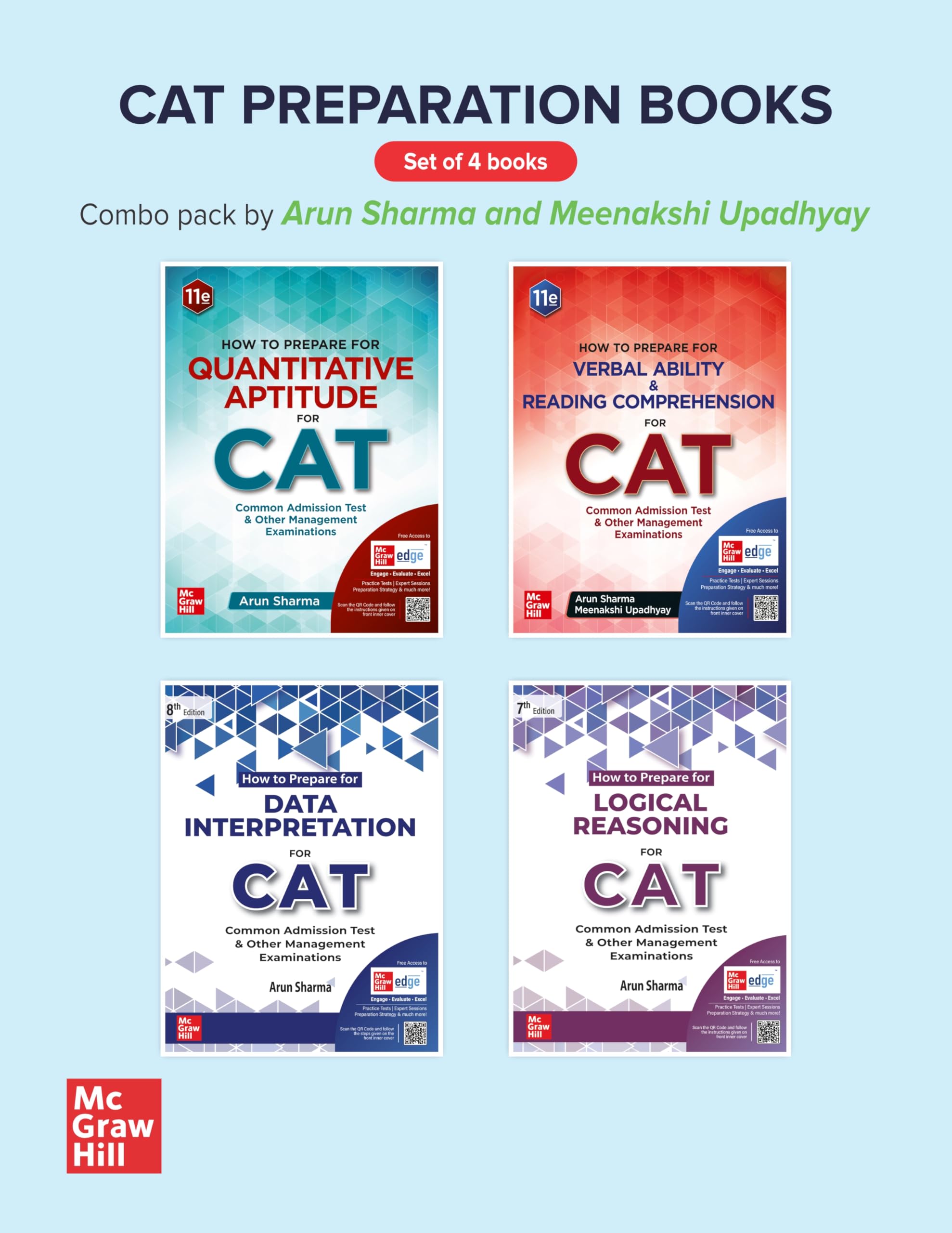 Arun Sharma CAT Combo/Bundle - Quantitative Aptitude + Verbal Ability and Reading Comprehension + Logical Reasoning + Data Interpretation for CAT 2024 Exam | Latest edition 2024-25 | SET of 4 books Product Bundle – 1 January 2024