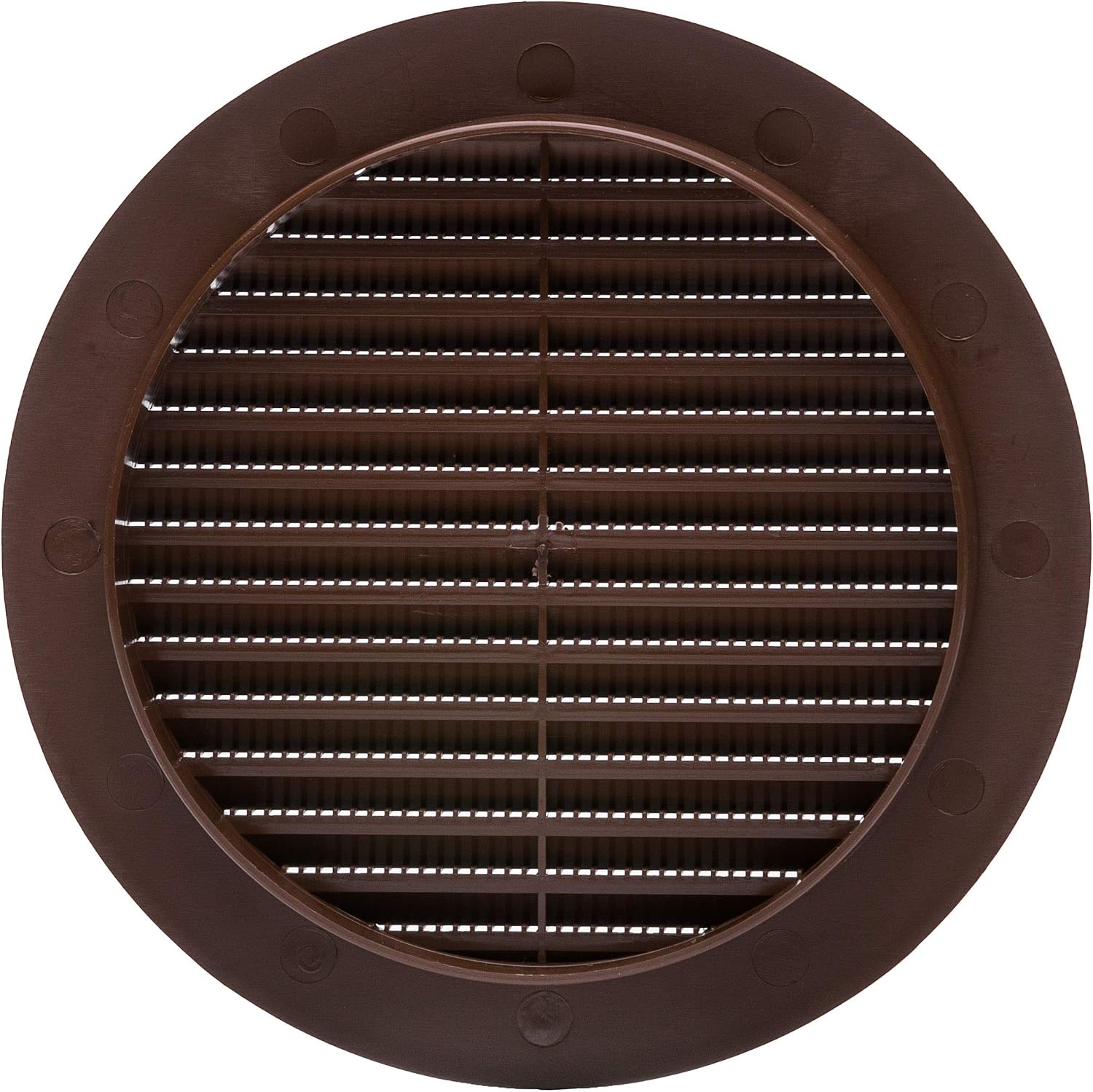 Vent Systems 6'' Inch Brown Soffit Vent Cover - Round Air Vent Louver - Grill Cover - Built-in Insect Screen - HVAC Vents for Bathroom, Home Office, Kitchen - Pack of 1