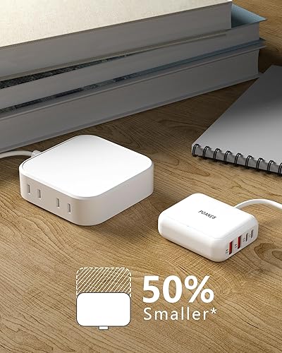 Miniatura 5 de Cargador USB de 8 puertos, cargador USB C de viaje multipuerto, mini estación de carga con puertos USB C y USB A, bloque de estación de carga para