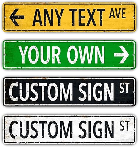 Miniatura 1 de Letreros de calle personalizados, letrero de calle personalizado de metal con texto con nombre, letreros de carretera personalizados para