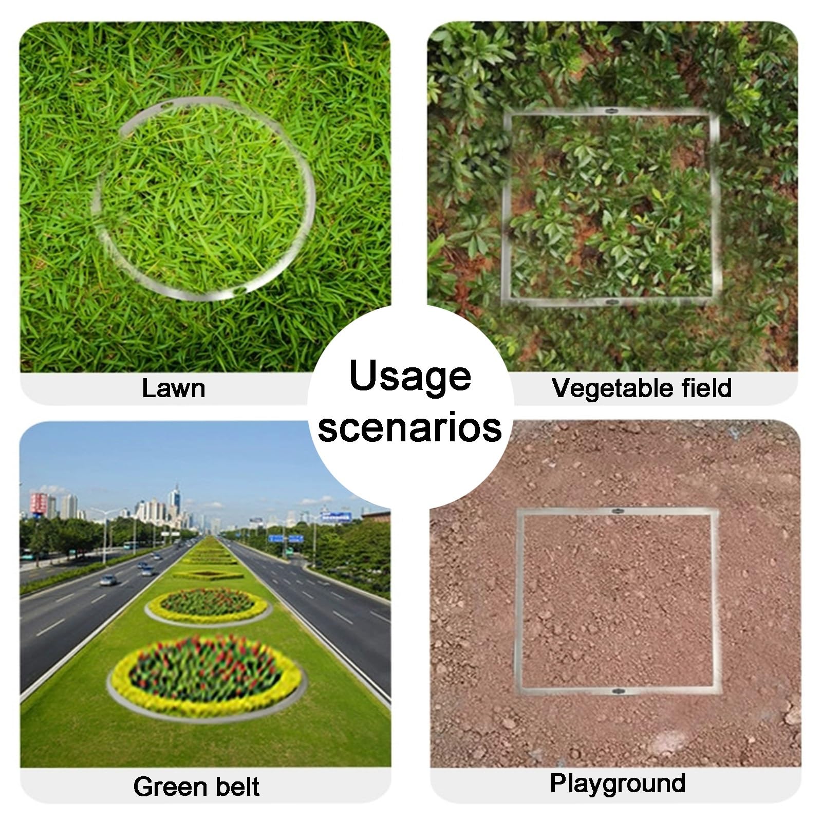 Tapa de Inspección Invisible, Cubierta y Marco de Boca Empotrada, Tapa Cuadrada de Tanque Séptico Inoxidable 304 con Orificios de Drenaje para Plantar Césped(80cm/31in)