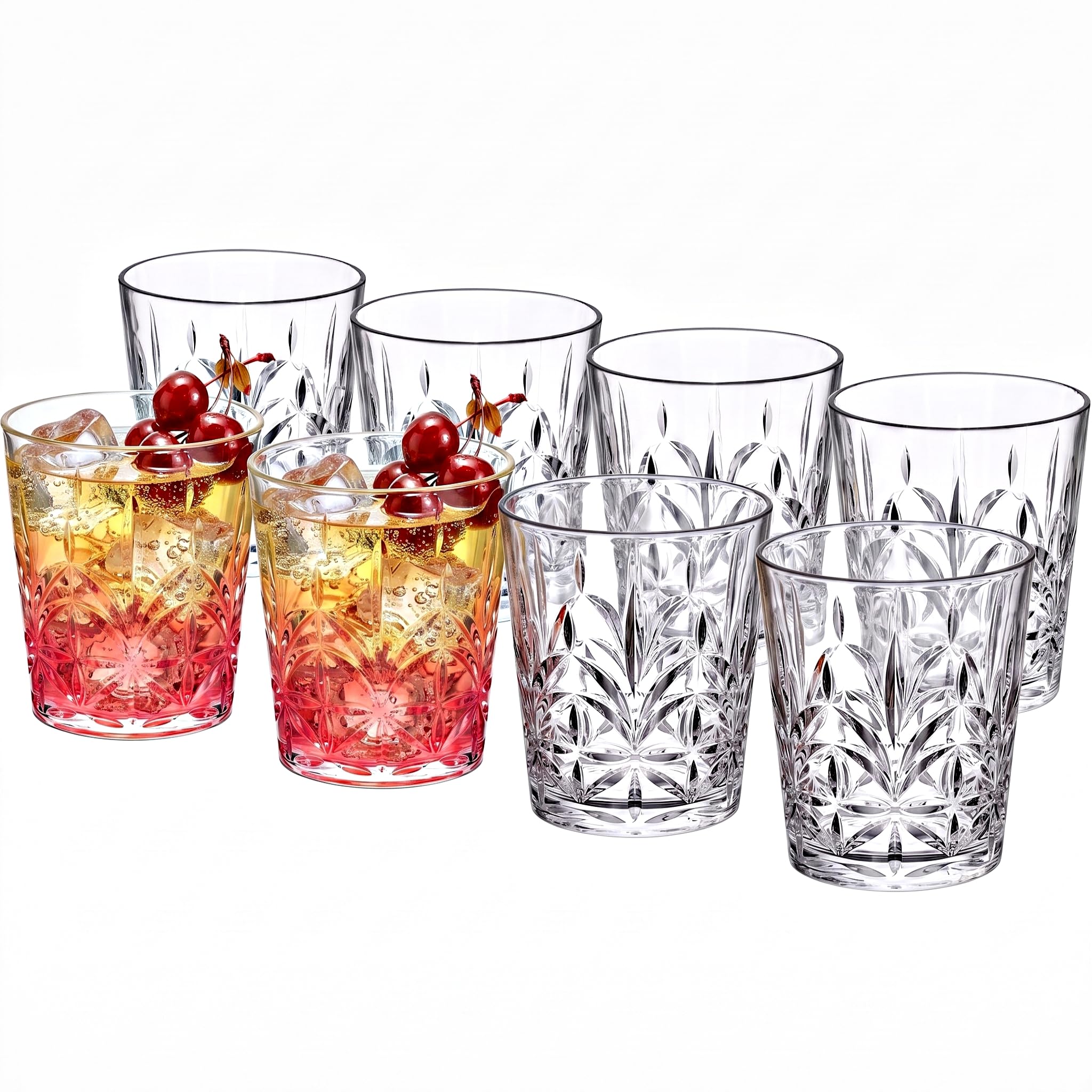 Amazing Abby - Splendor - 12-Ounce Plastic Tumblers (Set of 8), Plastic Drinking Glasses,…