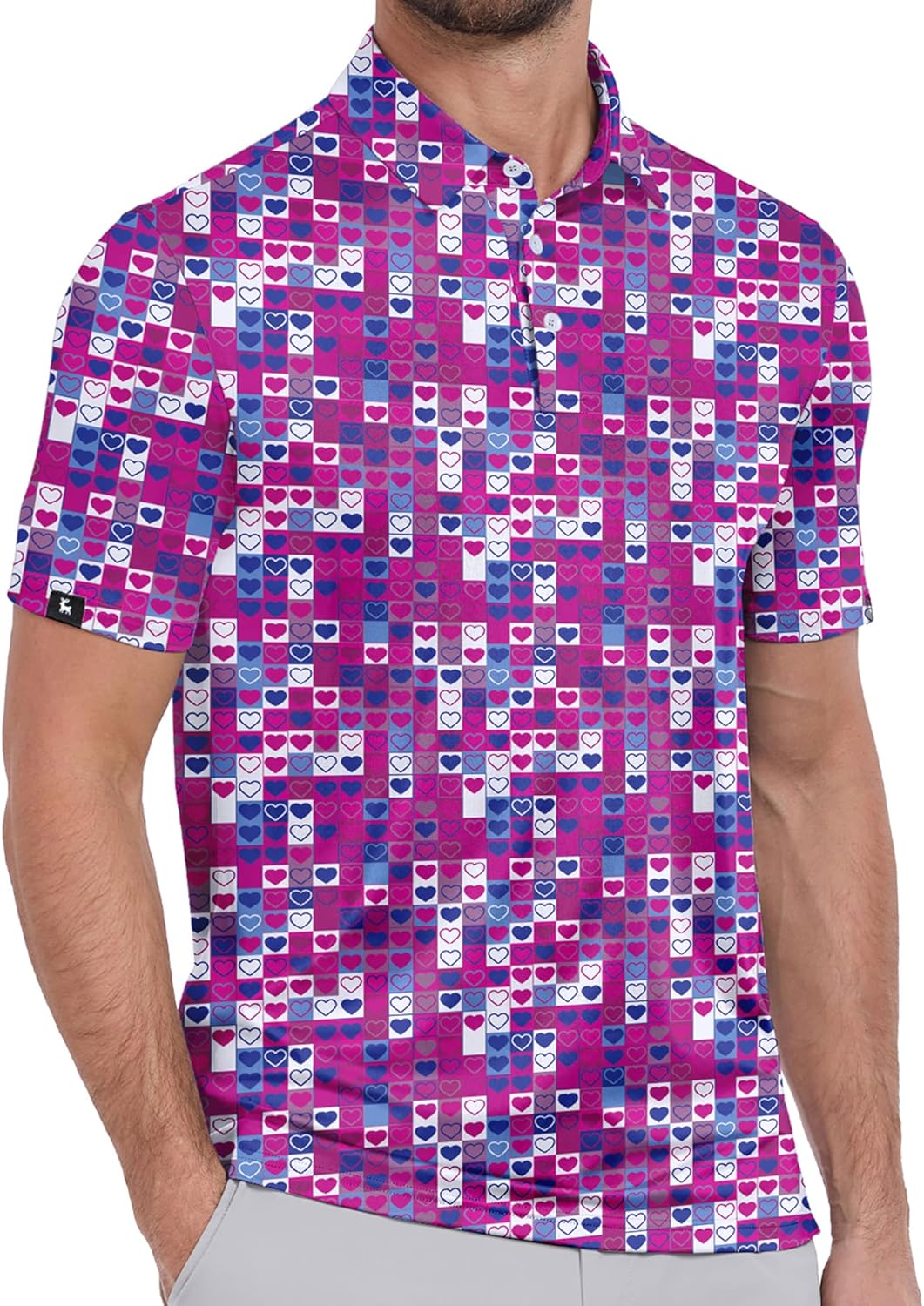 ZITY Mens Print Polo Shirts Short Sleeve Moisture Wicking Shirts for Men Golf Tennis Daily Casual Collared T-Shirt