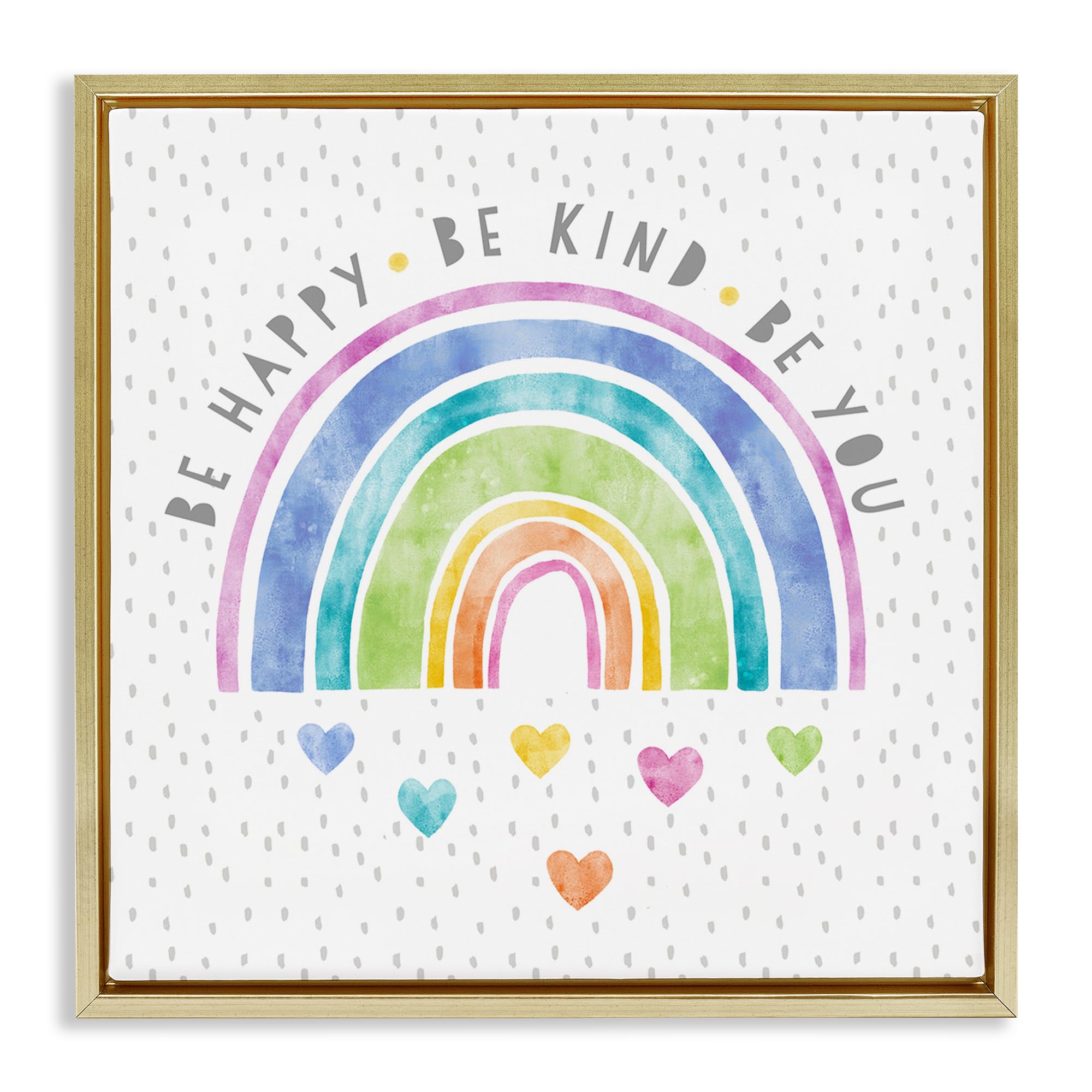 'Be You Hearts & Rainbow'| Floating Frame Canvas Art