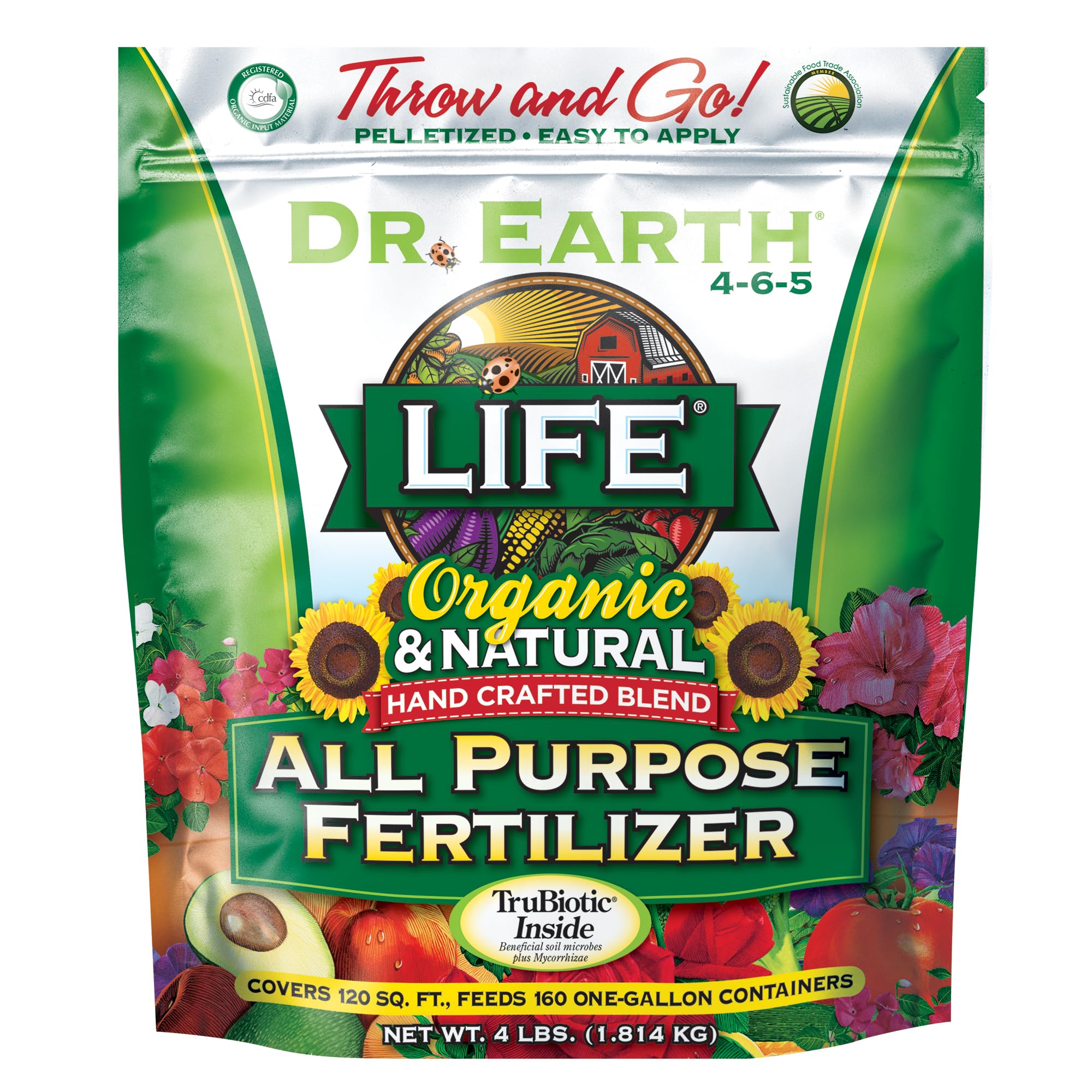 DR EARTH INC - Life All-Purpose Organic Fertilizer, 5-5-5, 4-Lbs.