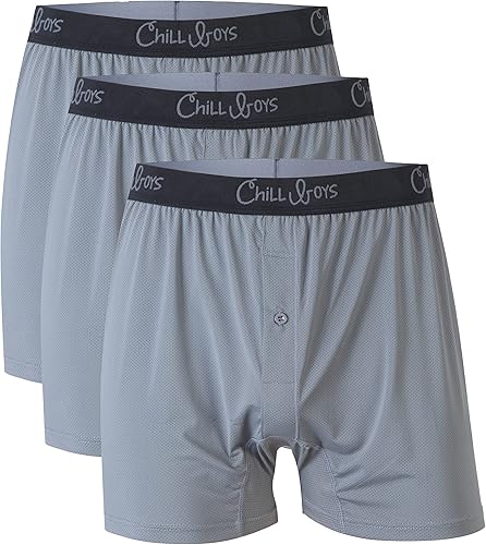 Chill Boys Performance Boxers - Paquete de 3 calzoncillos deportivos para hombre, ropa interior que absorbe la humedad. Pantalones cortos tipo bóxer