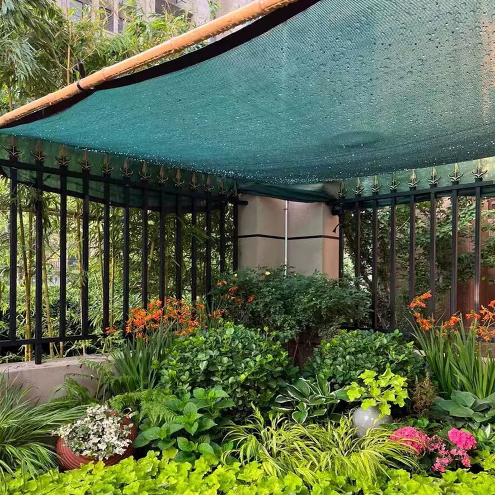Red de Sombra para jardín con Ojales,Verde Malla Sombra con Ojales,90% de Protección Solar Al Aire Libre,para Jardín Pérgola Invernadero,Fácil de Colgar (600cm x 1100cm)