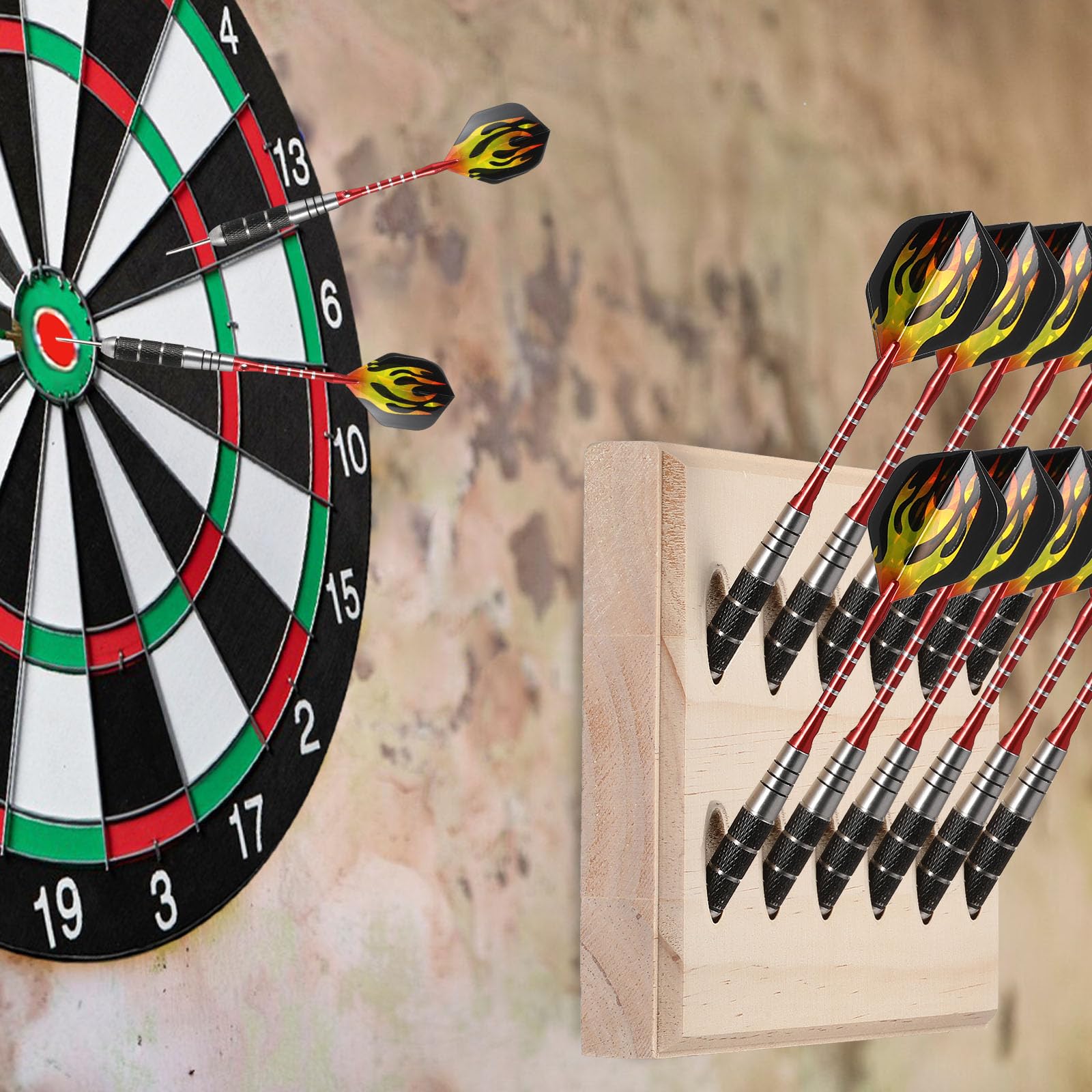 Support Cible Fléchettes Support Cible Flechette Support Mural Pour Fléchettes, 15 Fléchettes En Acier/pointe Support Flechette Mural Support Cible Fléchette Darts