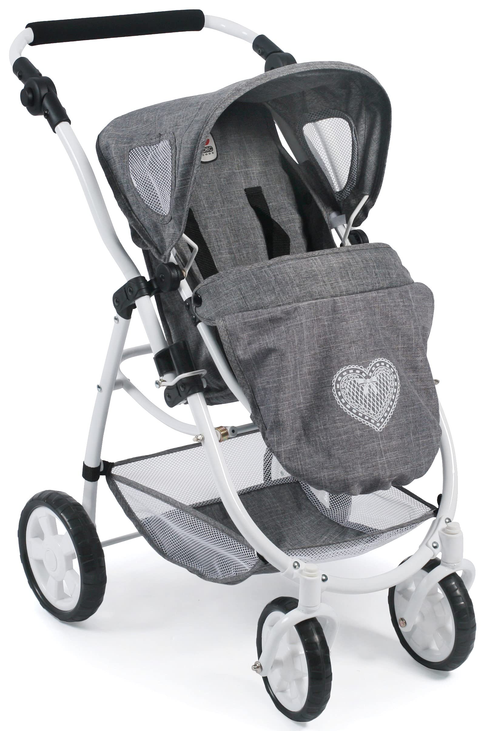 Bayer Chic 2000 Puppenwagen Emotion All In | 3-in-1 Set | Mit Autositz | Flexibles 3-in-1 Puppenwagen-Set: Inklusive Babywanne, Sportsitz & Autositz. Ideal für Puppeneltern ab 3 Jahren.