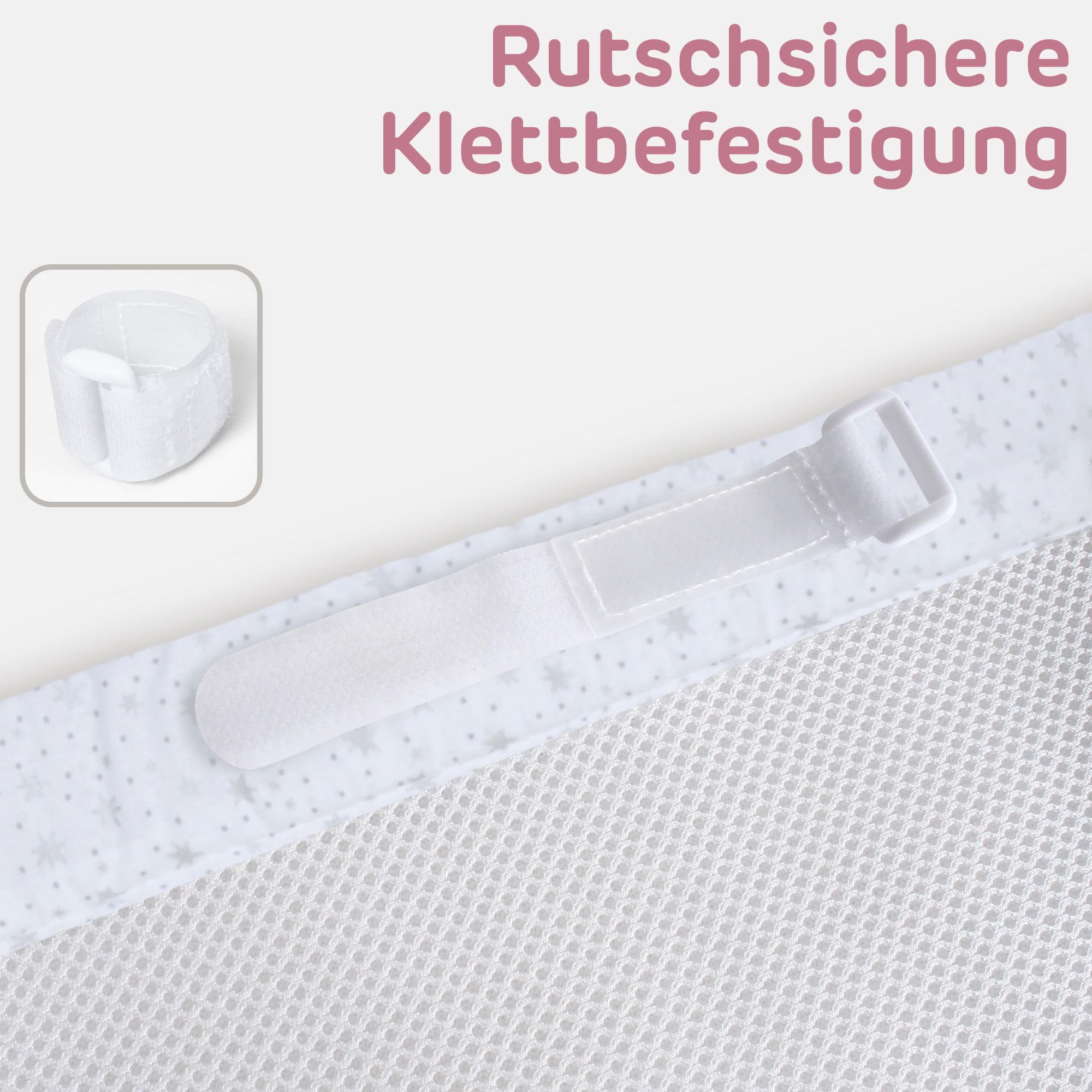 babybay Gniazdko z siatki 3D pasuje do modelu Maxi, Boxspring, Comfort i Comfort Plus, białe, błyszczące gwiazdki, srebrne