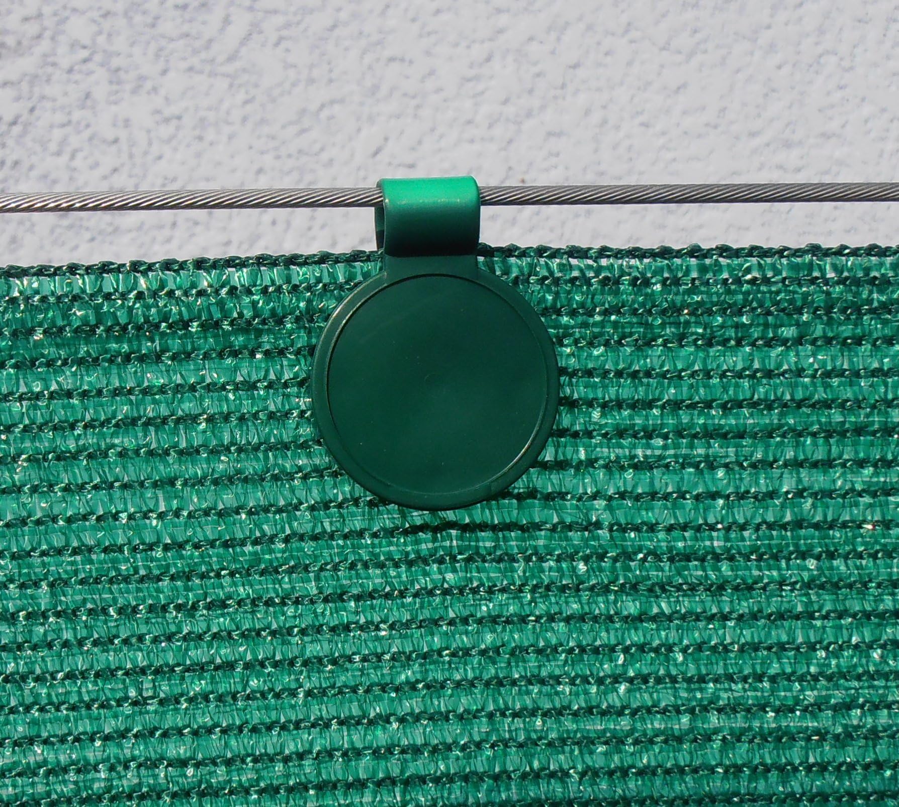 Clips di Fissaggio trattati Anti-UV per Rete frangivista da 90 a 350 g/m2 | Lotto di 20 Pezzi, Colore Verde.