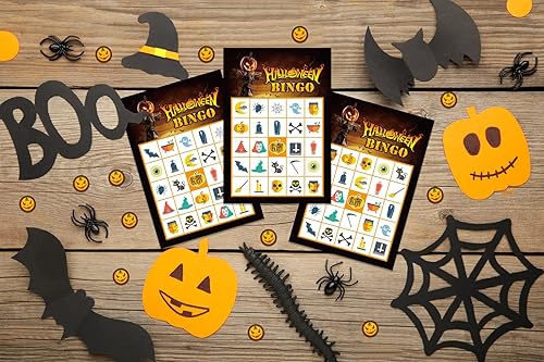 Miniatura 2 de FLYAB Tarjetas de juego de bingo de Halloween para niños 26 jugadores Halloween Bingo juego tarjeta de Halloween partido juegos de tarjetas para la