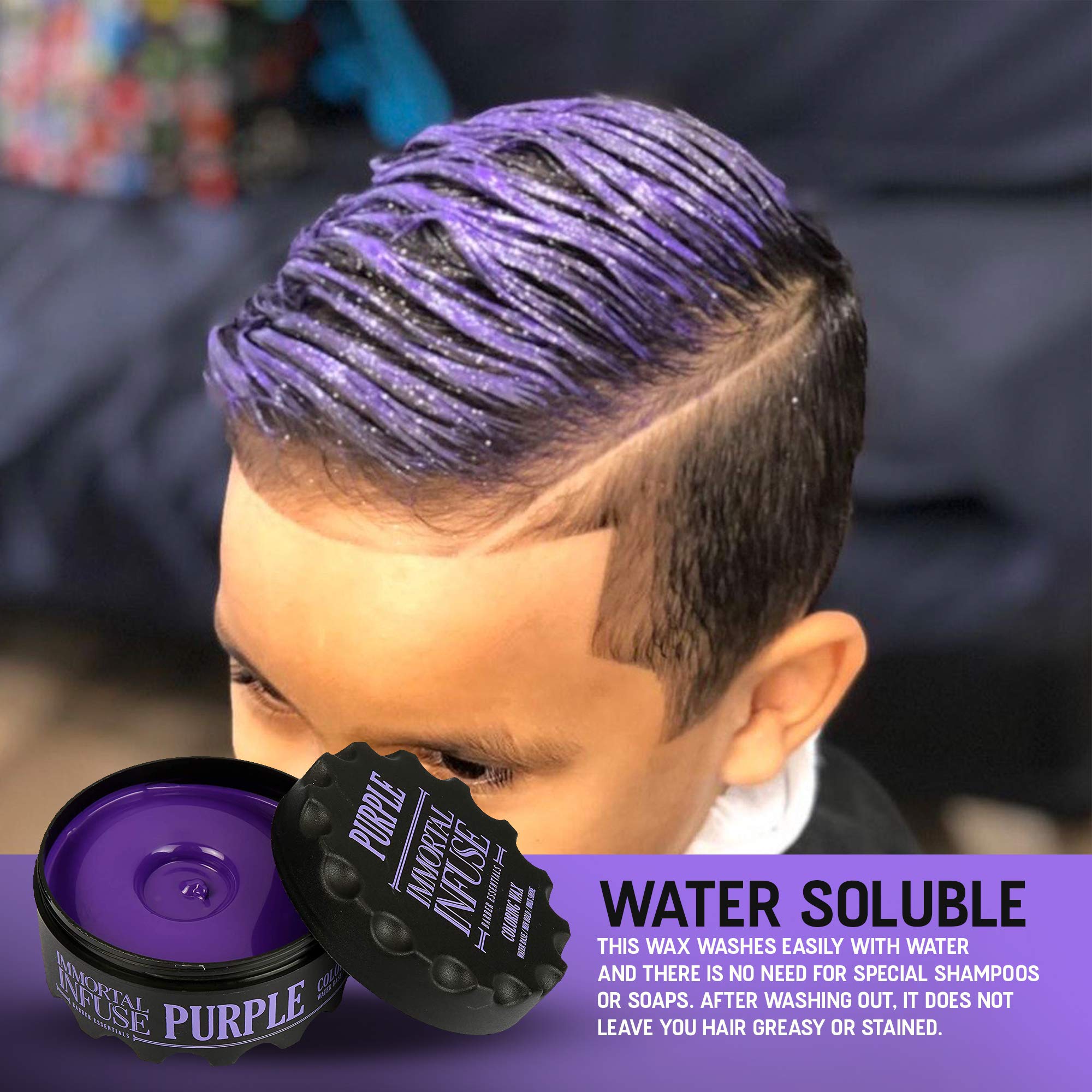 Amazon.com : Immortal NYC 'Purple' - Hair Wax For Men - Purple Coloring Wax  For Hair - Hair Wax - Mens Hair Wax - Hair Paste For Men - Mens Hair Paste -