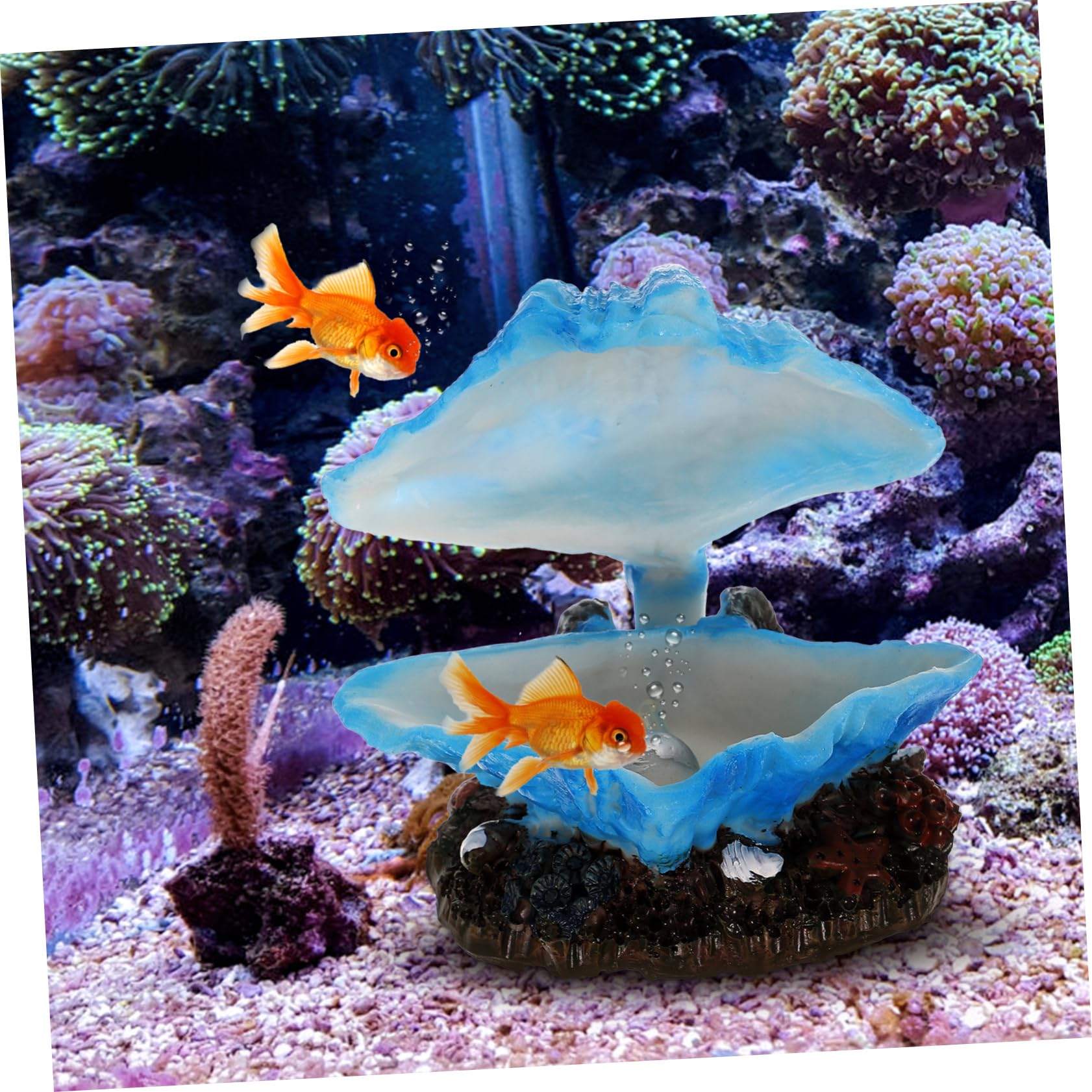 Yardwe 4stücke Bubble Maker Deko Für Aquarien Künstliche Resin Dekoration Mit Lebensechter Form Für Fischbecken Und Blau