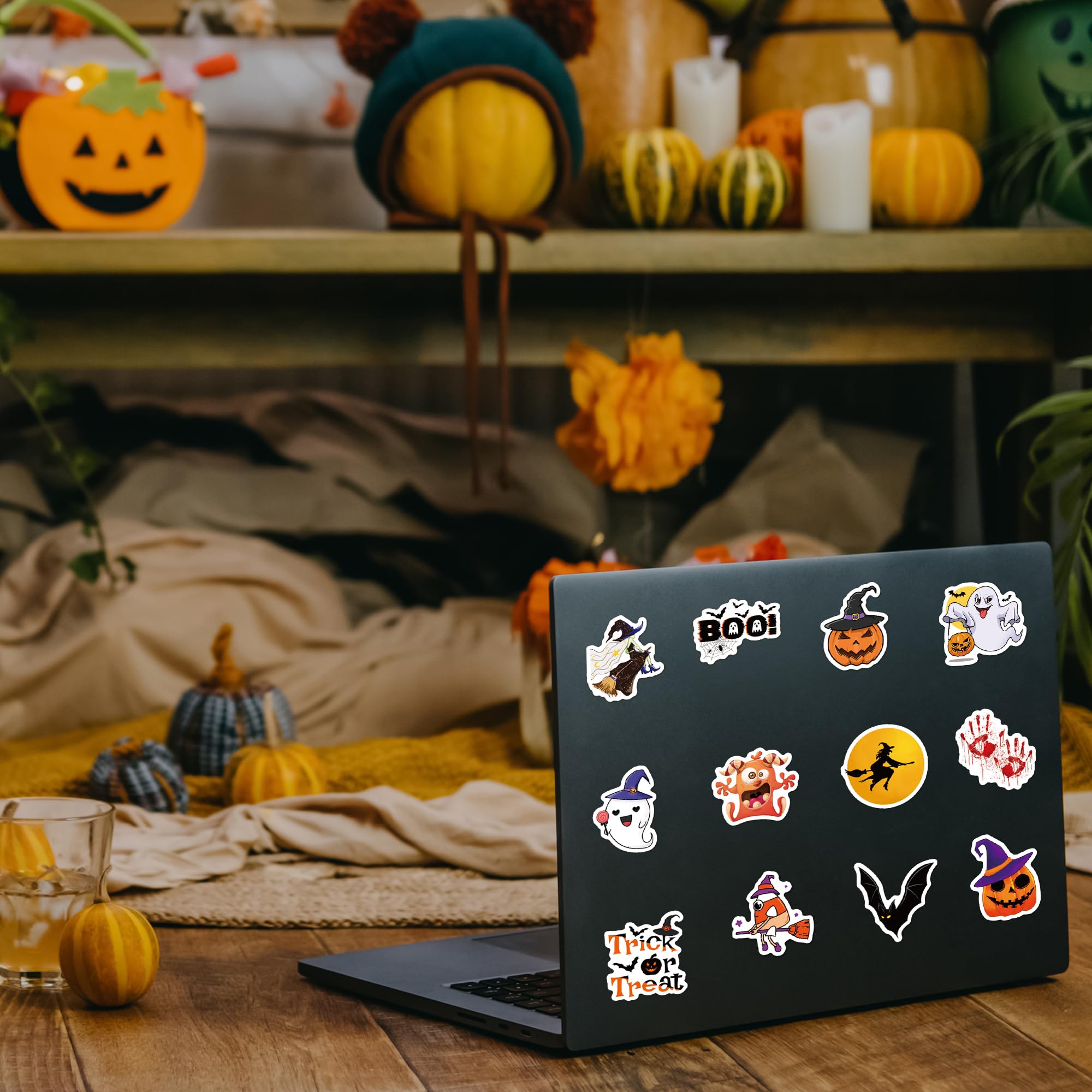 Lot De 50 Autocollants Effrayants De Style Wiccan En Vinyle Imperméable Pour Ordinateur Portable, Téléphone, Agenda, Décoration De Fête D'Halloween Pour Adolescents Et Adultes