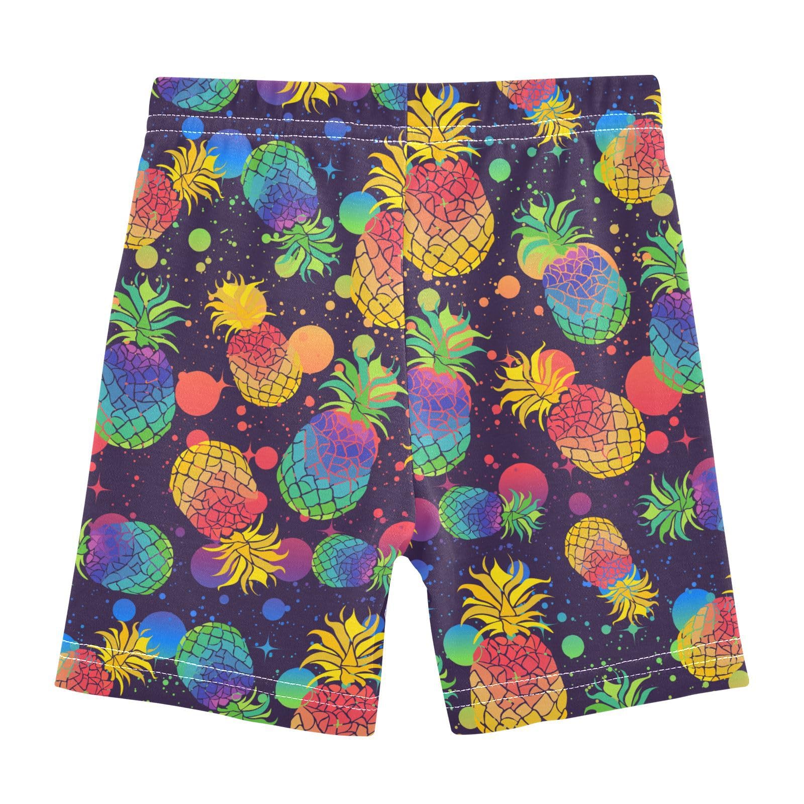 JHKKU Girls Colorful Pineapples Shorts Cotton Cartwheel Bike Kids Biker Under Dress Dance Short Girl Clothes 4T