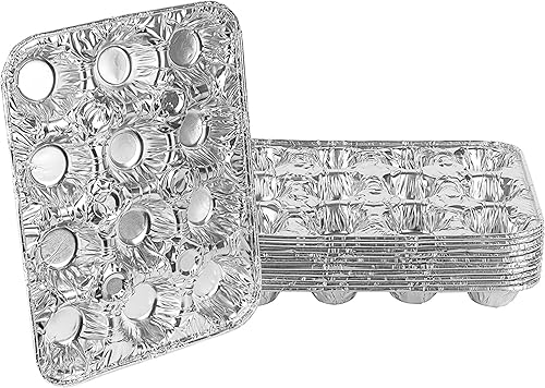 Molde de aluminio para magdalenas de 12 tazas Moldes desechables de aluminio para magdalenas Estaño para magdalenas ideal para hornear cupcakes,