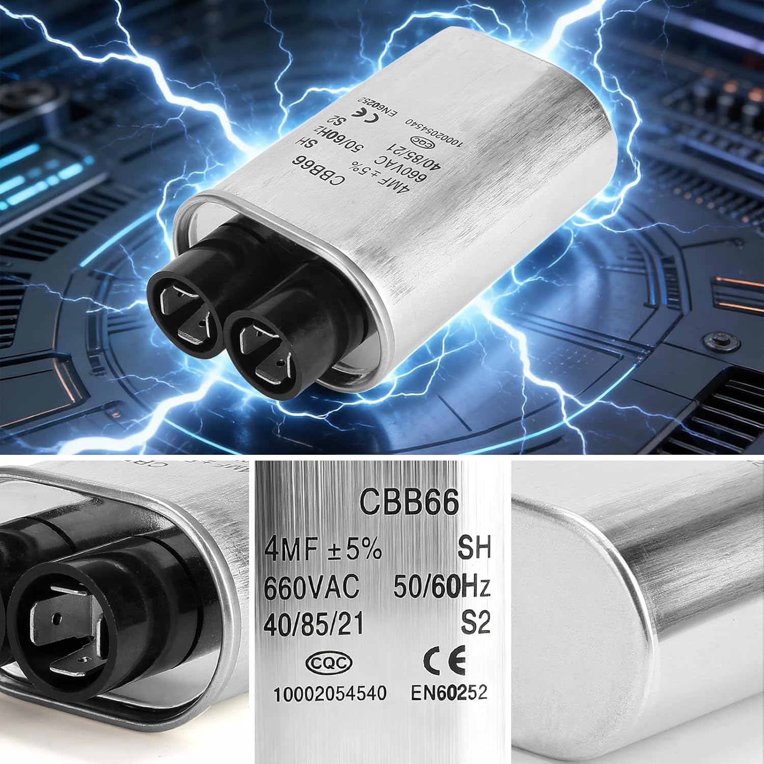 10L0L Self-Installable Golf Cart Charger Capacitor 4μF 660V 60Hz - OEM 1015910 28109-G01, Universal for 24V/36V/42V/48V EZGO PowerWise II & Lester Chargers