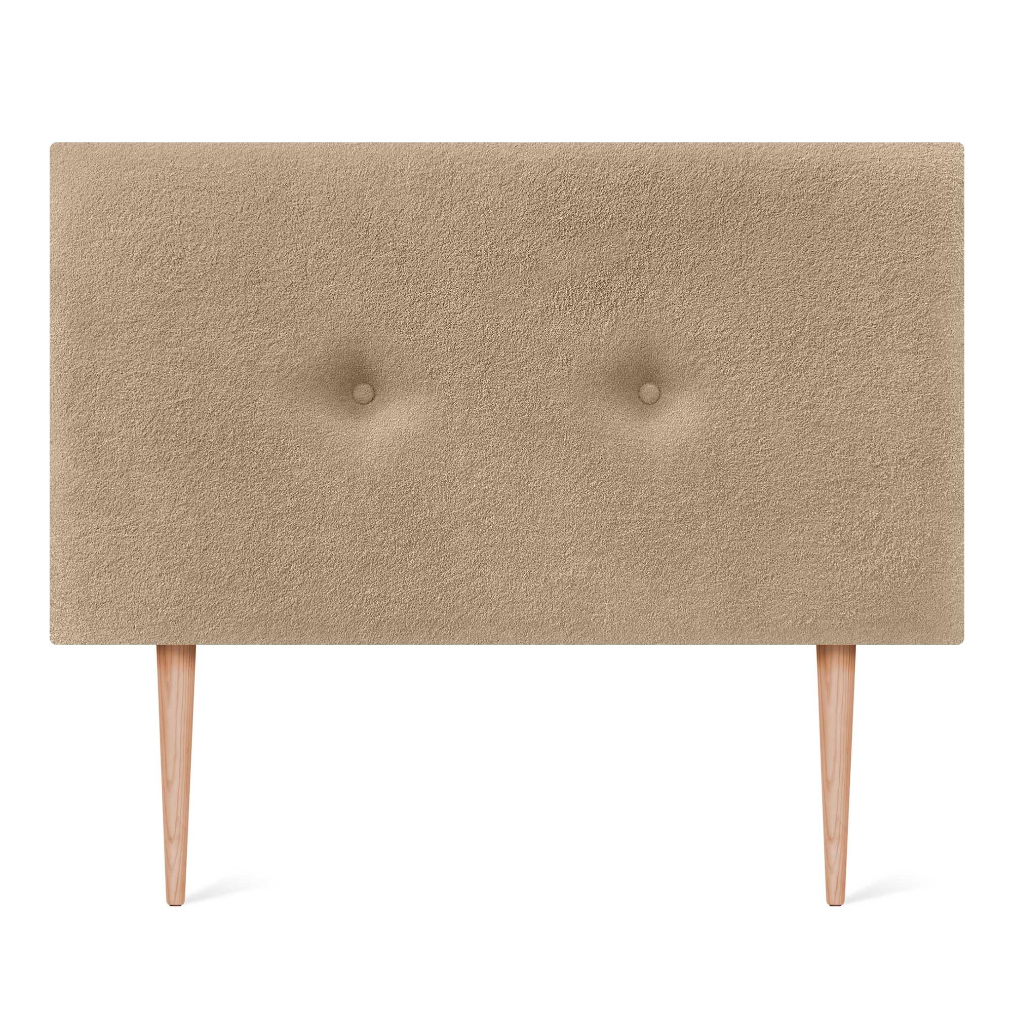 DHOME Cabecero Acabado Toalla Soft Liso con Botones y Patas Cabezal Tapizado Cama Dormitorio Alcolchado (Tierra, 90cm)