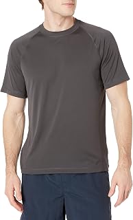 Amazon Essentials Men's Slim-Fit Short-Sleeve Quick-Dry UPF 50 Swim Tee, Breathable Stretchable Fabric, Raglan Seams