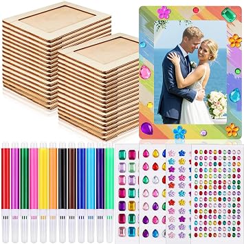 Zonon 8 Pcs DIY Picture Frame Painting Craft Kit for 4x6 Photo Display