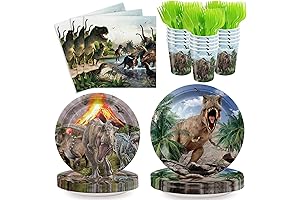 120 Pieces Dinosaur Birthday Party Supplies
