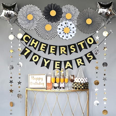 Amazon Homond 70歳の誕生日用デコレーション 女性または男性向け 70周年記念のデコレーション 70歳の誕生日用デコレーション 70歳 の誕生日を祝う飾り 70歳の誕生日装飾 70歳のパーティー記念品 パーティーグッズ おもちゃ