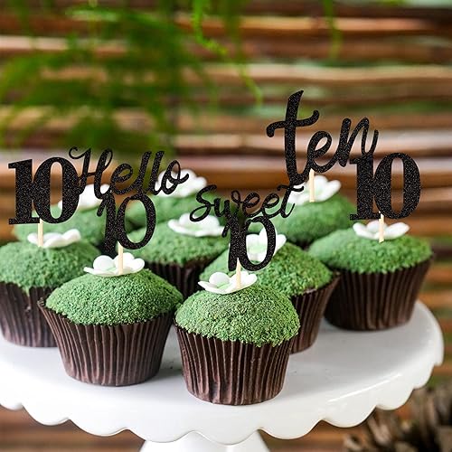 Miniatura 142 de 24 piezas de decoraciones oficiales para cupcakes de cumpleaños número 13 Hello 13 Thirteen Cupcake Picks 13th Birthday Cake Decor Supplies Black