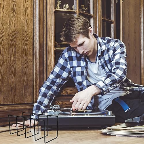 Miniatura 8 de Alipis 1 estante de exhibición de discos de vinilo de alambre de metal para colección de CD, soporte de almacenamiento de discos de vinilo,