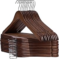 Vista 1 de Perchas de madera – Paquete de 30 – Perchas de ropa para uso diario, perchas de madera resistentes con muescas cortadas con precisión, percha