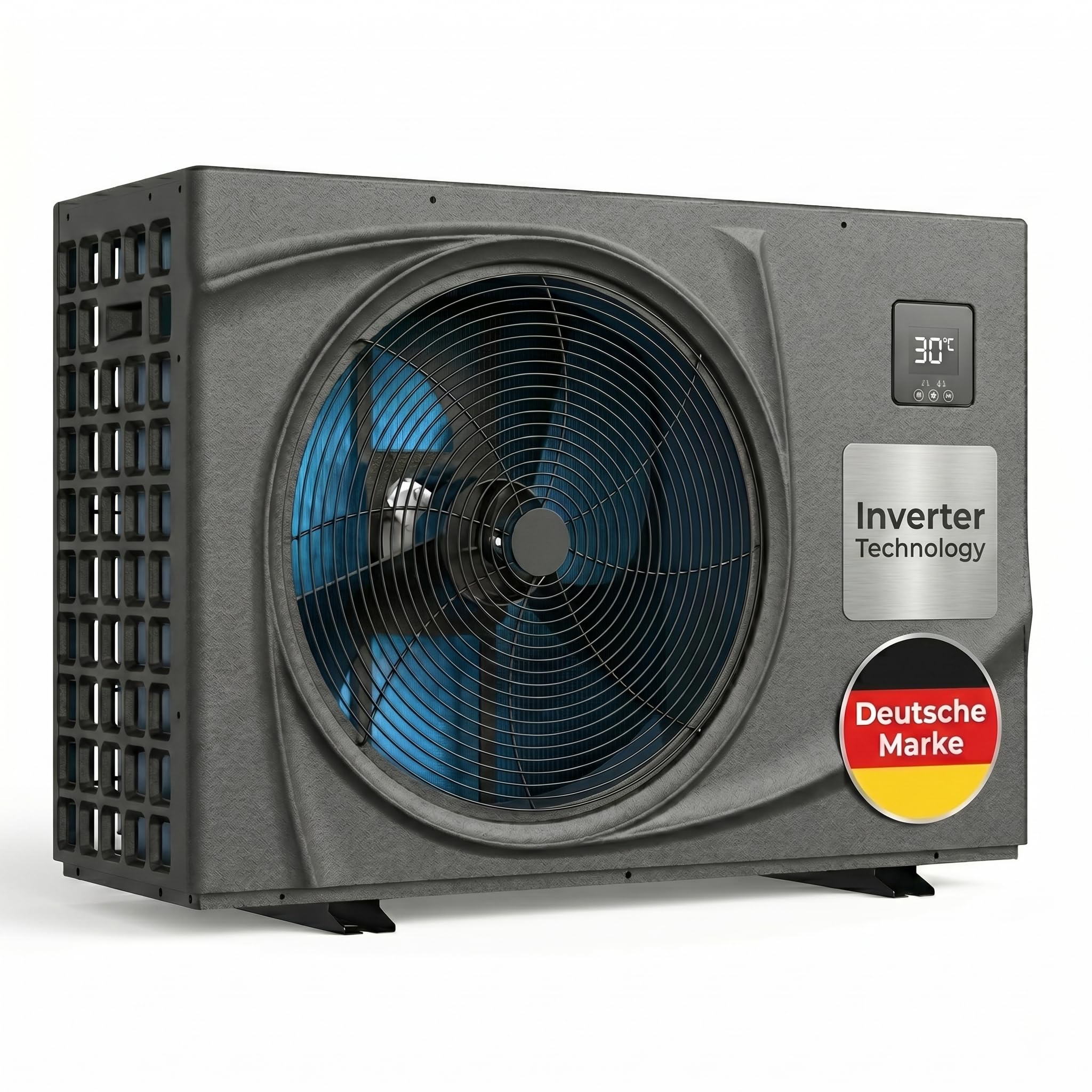 poolomio® Pool Wärmepumpe 15–35m³ NET Inverter 06 bis 6kW | Ultra leise Poolheizung mit WiFi App | Energieeffizient (COP 13,6) | Heizen & Kühlen | bis -10°C | Full Inverter