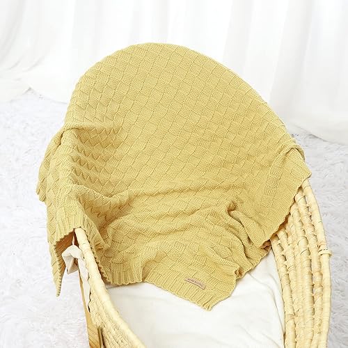 Miniatura 13 de LAWKUL Mantas de bebé para niños, manta de punto trenzado, manta de bebé para niña, suave y aireada para recién nacidos, para recién nacido