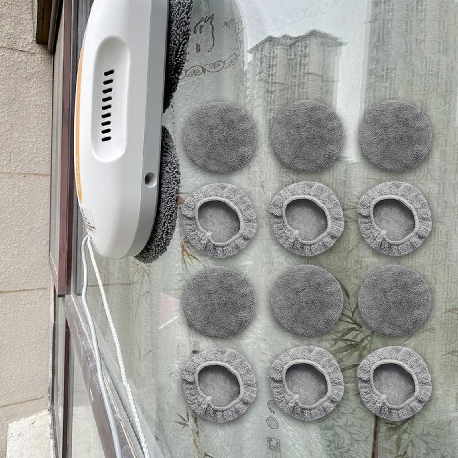 Generic 12Pcs Replacement Pads for Window Cleaning Robot, Window Cleaner Pads, Cleaning Cloth for Glass Door, Fleece Texture
